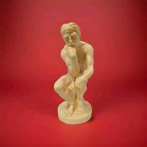 Vintage Signed A. Santini "Thinking Man" Sculpture Figurine Italy Handmade A2